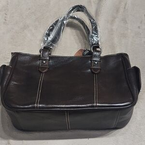 Elegant Brown Leather Shoulder Bag